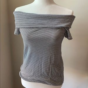 J Crew off the shoulder striped top